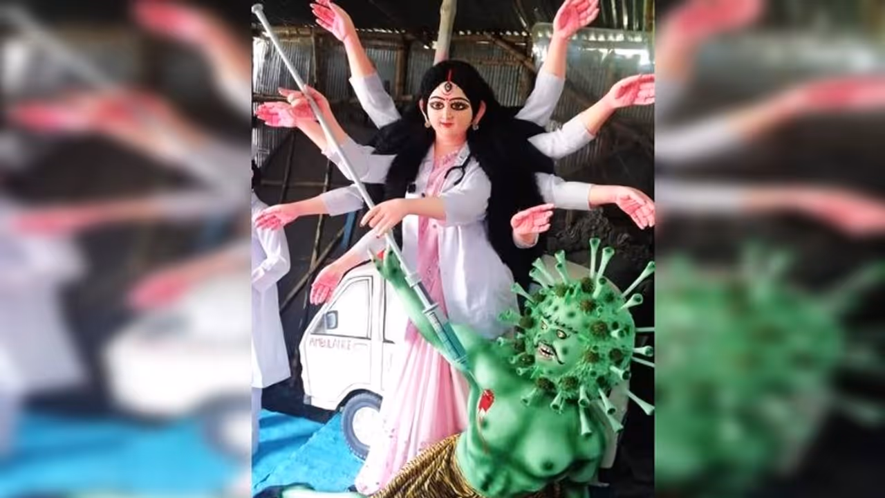 পরিযায়ী মায়ের পর সাদা কোট পরে করোনাসুর বধ, দেবী দুর্গার ছেলে মেয়েরা কে কোন ভূমিকায় পরিযায়ী মায়ের পর সাদা কোট পরে করোনাসুর বধ, দেবী দুর্গার ছেলে মেয়েরা কে কোন ভূমিকায়