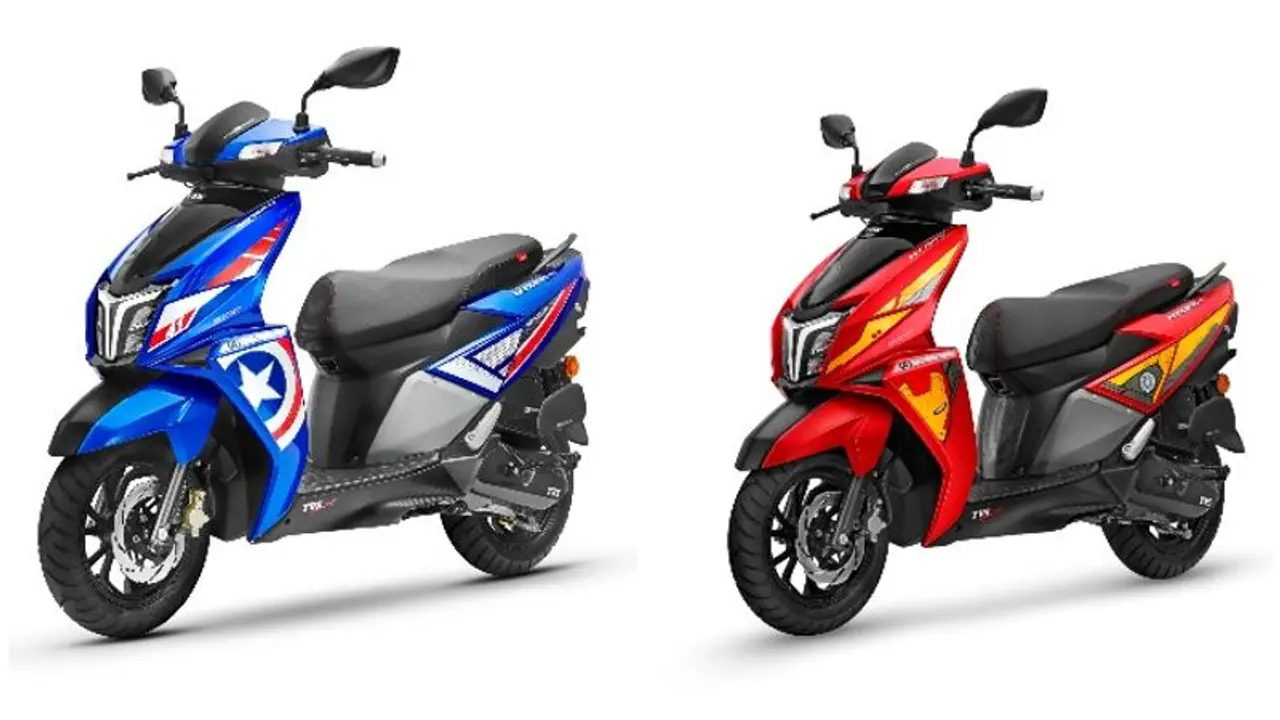 ഡിസ്നിയുമായി ചേര്ന്ന് ടിവിഎസ്, മാര്വല് സൂപ്പര്ഹീറോ ലുക്കില് പുത്തന് എന്ടോര്ഖ്! ഡിസ്നിയുമായി ചേര്ന്ന് ടിവിഎസ്, മാര്വല് സൂപ്പര്ഹീറോ ലുക്കില് പുത്തന് എന്ടോര്ഖ്!