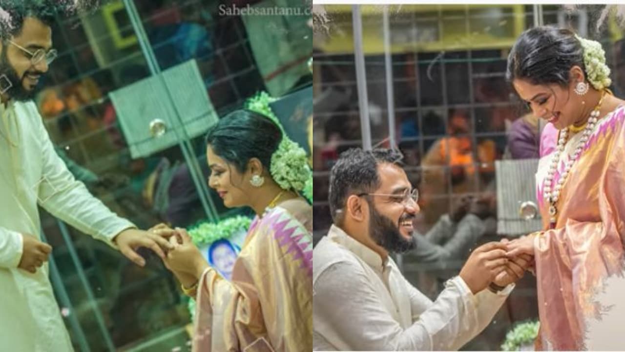 মাটিতে হাঁটু মুড়ে ফিল্মি কায়দায় আংটিবদল,পঞ্চমীতে ভিডিও শেয়ার করলেন ইমন