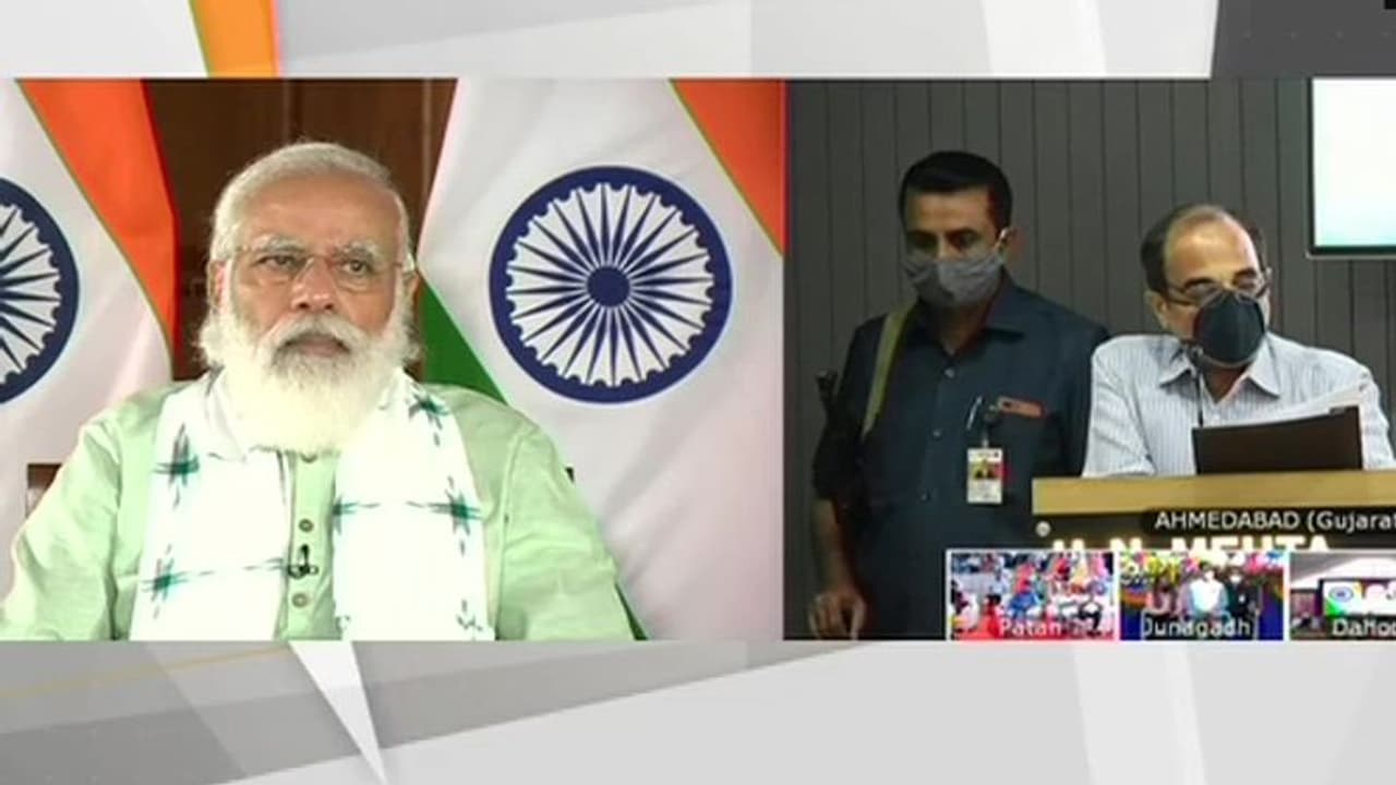 PM Narendra Modi inaugurates 3 key projects in Gujarat, via video link PM Narendra Modi inaugurates 3 key projects in Gujarat, via video link