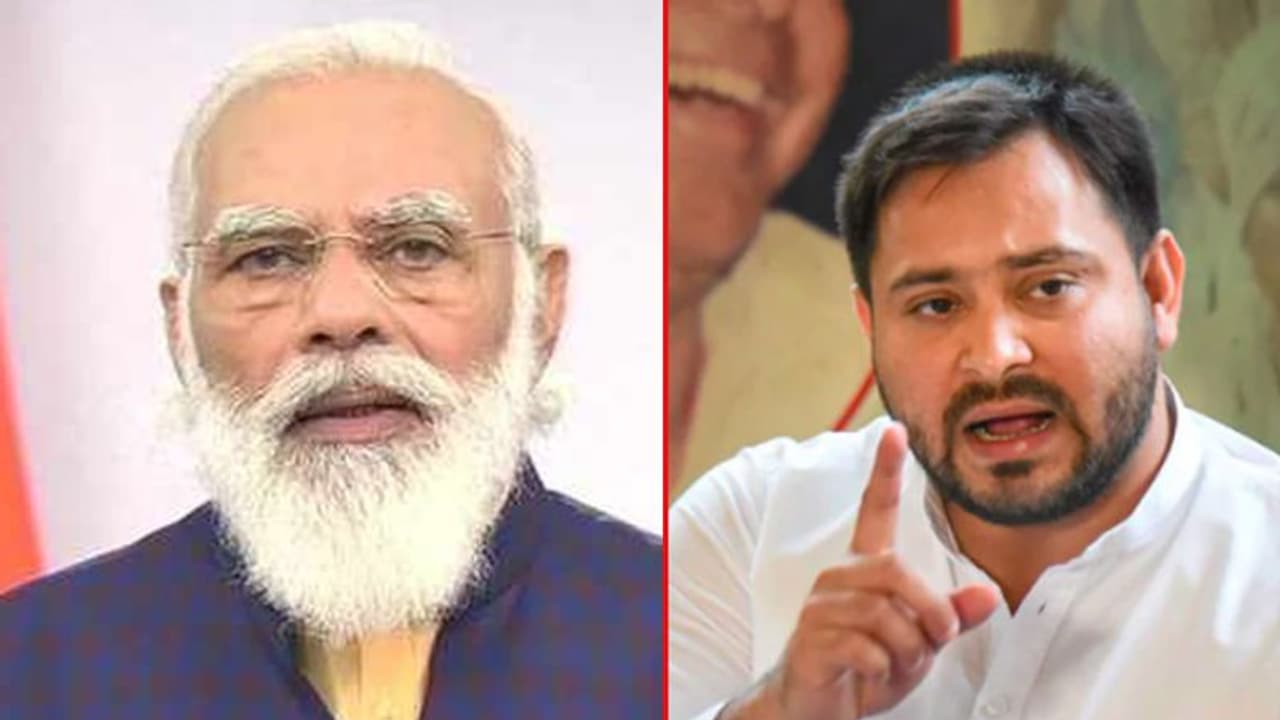 PM नरेंद्र मोदी का बिहार दौरा; महागठबंधन के CM फेस तेजस्वी यादव ने पूछे 11 तीखे सवाल PM नरेंद्र मोदी का बिहार दौरा; महागठबंधन के CM फेस तेजस्वी यादव ने पूछे 11 तीखे सवाल