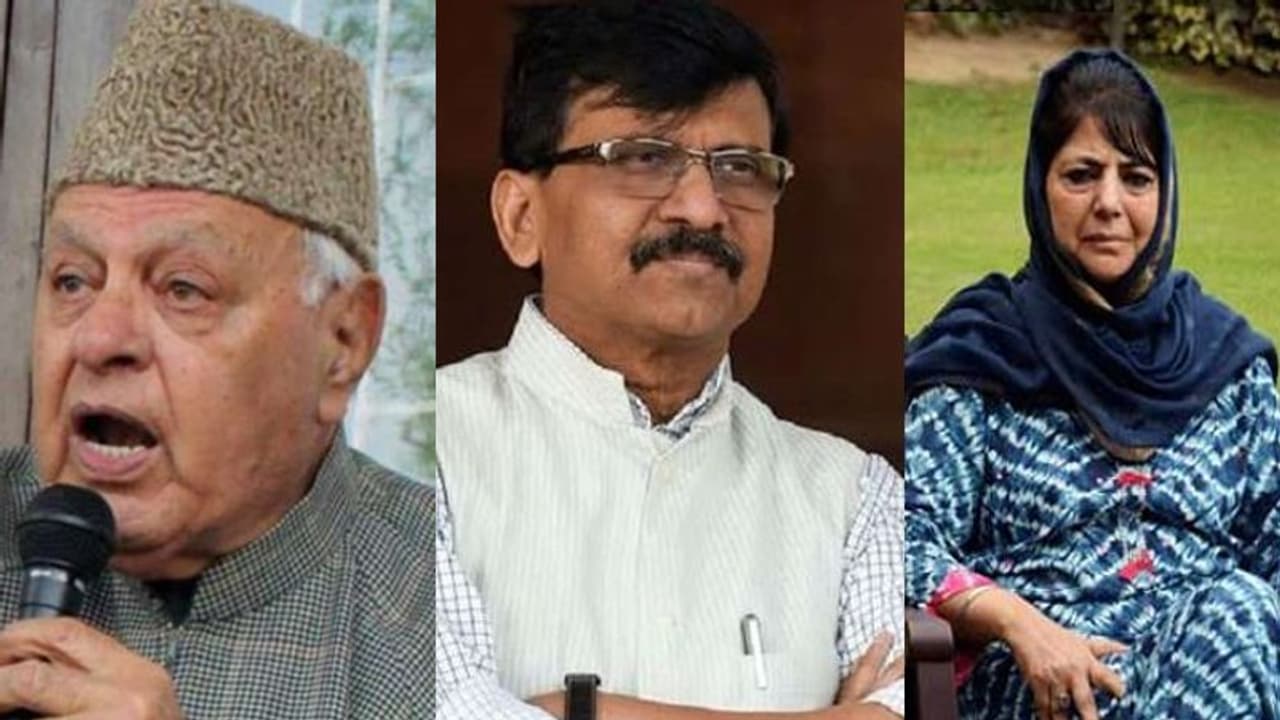 महबूबा और फारूक के बयान पर भड़की शिवसेना, कहा कश्मीर में तिरंगा फहराने से रोकना 'राष्ट्र द्रोह' महबूबा और फारूक के बयान पर भड़की शिवसेना, कहा कश्मीर में तिरंगा फहराने से रोकना 'राष्ट्र द्रोह'