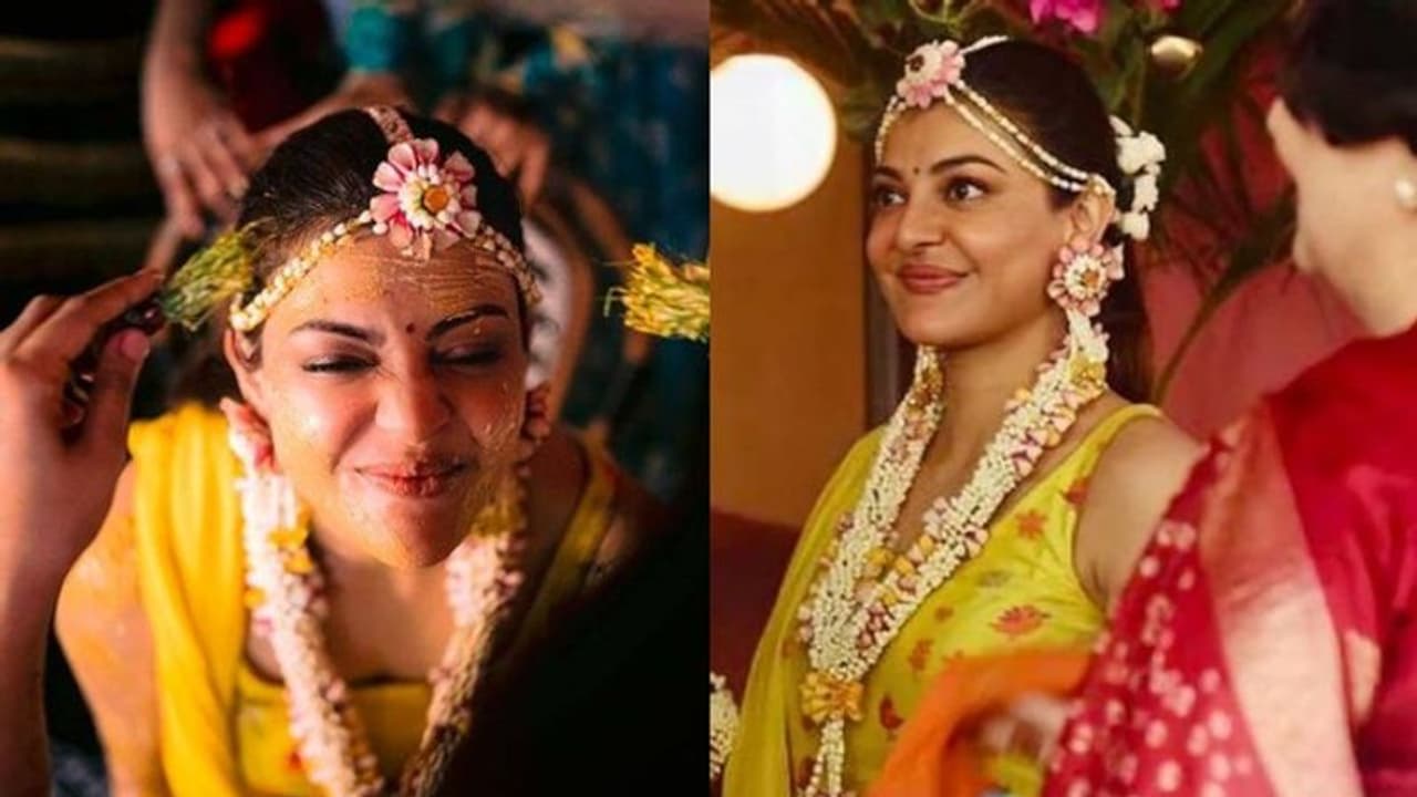 ഹൽദി ആഘോഷങ്ങളിൽ രാജകുമാരിയെപ്പോലെ കാജൽ അ​ഗർവാൾ; വീഡിയോ തരംഗമാകുന്നു