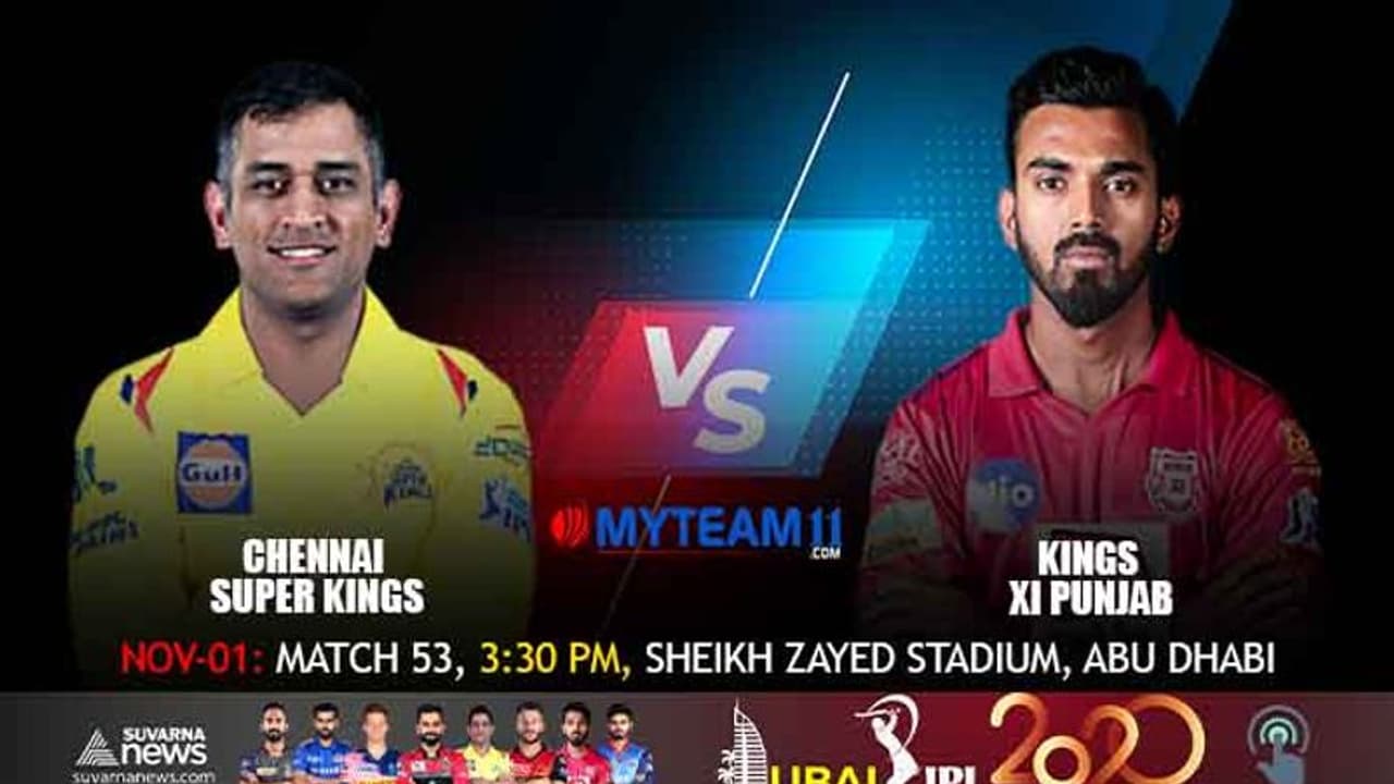 IPL 2020: ಪಂಜಾಬ್ ಎದುರು ಟಾಸ್ ಗೆದ್ದ ಸಿಎಸ್ಕೆ ಬೌಲಿಂಗ್ ಆಯ್ಕೆ IPL 2020: ಪಂಜಾಬ್ ಎದುರು ಟಾಸ್ ಗೆದ್ದ ಸಿಎಸ್ಕೆ ಬೌಲಿಂಗ್ ಆಯ್ಕೆ