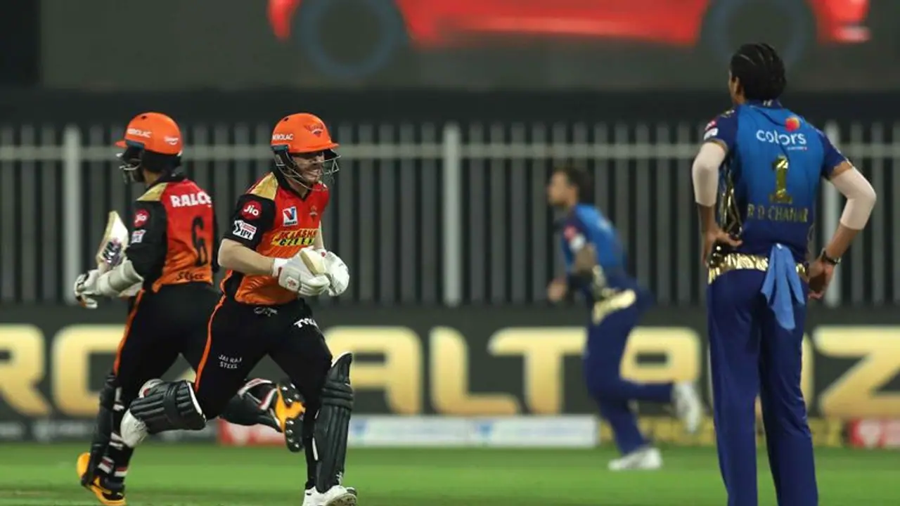 IPL 2020: ಮುಂಬೈ ಮಣಿಸಿ ಪ್ಲೇ ಆಫ್ಗೆ ಎಂಟ್ರಿಕೊಟ್ಟ SRH, ಕೆಕೆಆರ್ ಔಟ್! IPL 2020: ಮುಂಬೈ ಮಣಿಸಿ ಪ್ಲೇ ಆಫ್ಗೆ ಎಂಟ್ರಿಕೊಟ್ಟ SRH, ಕೆಕೆಆರ್ ಔಟ್!