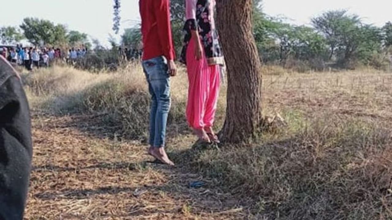 मुंह पर काली पट्टी बांधकर पेड़ से लटक गया प्रेमी कपल मुंह पर काली पट्टी बांधकर पेड़ से लटक गया प्रेमी कपल