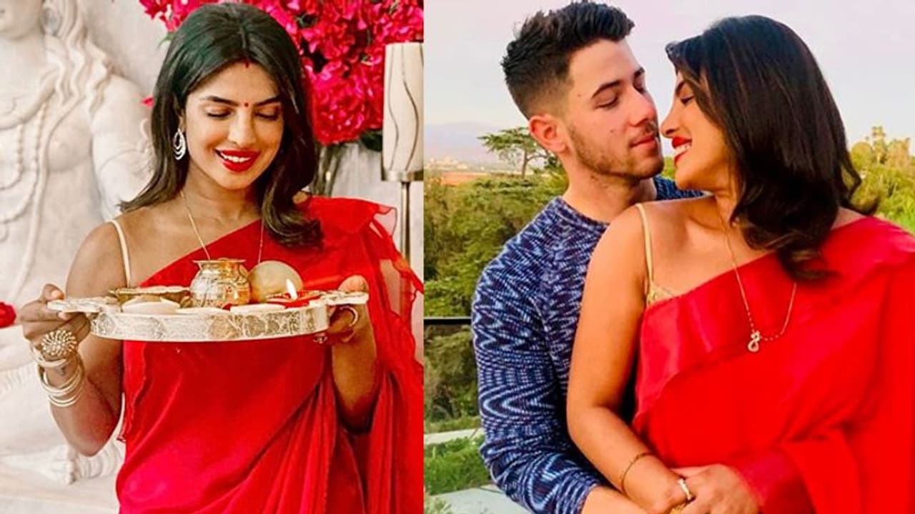 हाथों में पूजा की थाली, लाल साड़ी और सिंदूर लगाए प्रियंका चोपड़ा ने विदेश में मनाया करवा चौथ हाथों में पूजा की थाली, लाल साड़ी और सिंदूर लगाए प्रियंका चोपड़ा ने विदेश में मनाया करवा चौथ