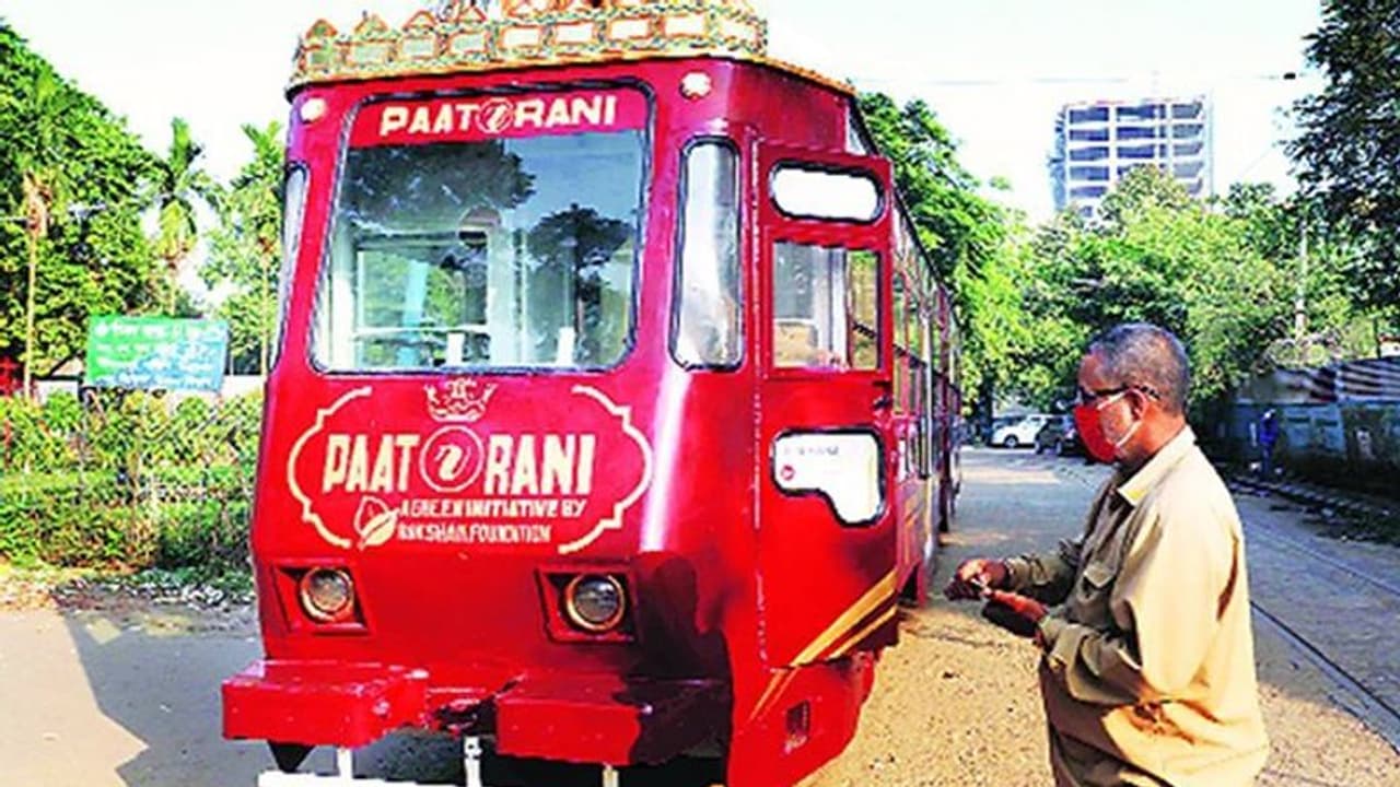Tram showcasing jute items to run in Kolkata Tram showcasing jute items to run in Kolkata