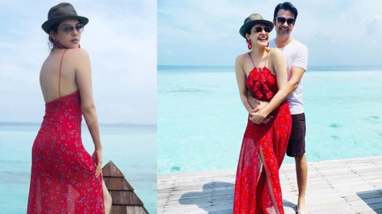 ചുവപ്പ് ഡ്രസ്സില്‍ പ്രണയാര്‍ദ്രയായി കാജല്‍; ചിത്രങ്ങള്‍ വൈറല്‍...