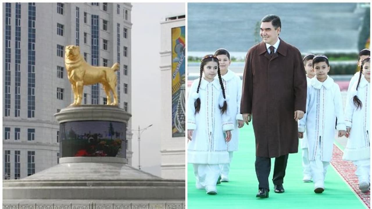 രാജ്യതലസ്ഥാനത്ത് പ്രിയപ്പെട്ട നായയുടെ സ്വര്ണപ്രതിമ സ്ഥാപിച്ച് തുർക്കിമെനിസ്താന് പ്രസിഡന്റ് രാജ്യതലസ്ഥാനത്ത് പ്രിയപ്പെട്ട നായയുടെ സ്വര്ണപ്രതിമ സ്ഥാപിച്ച് തുർക്കിമെനിസ്താന് പ്രസിഡന്റ്