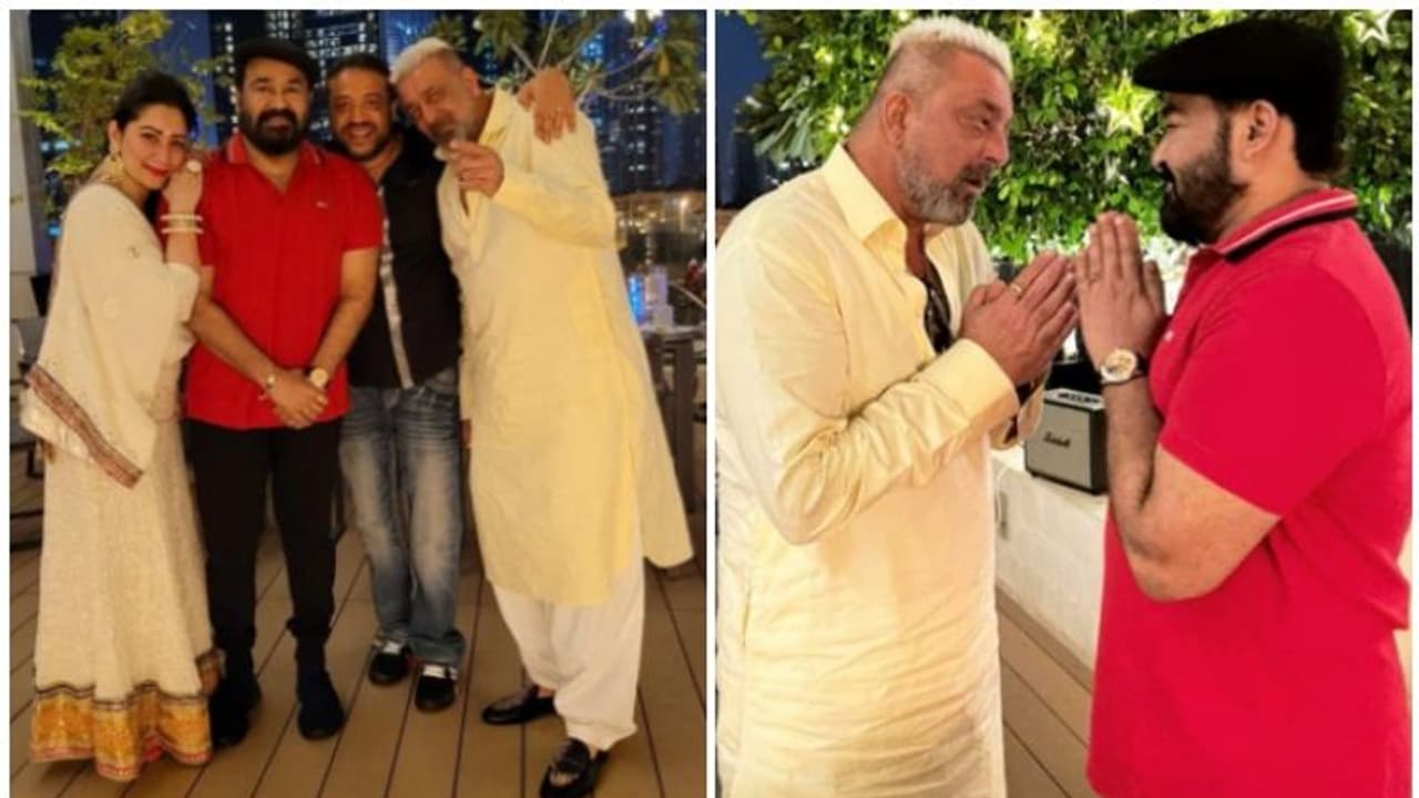 സഞ്‍ജയ് ദത്തിനൊപ്പം ദീപാവലി ആഘോഷിച്ച് മോഹൻലാല്‍