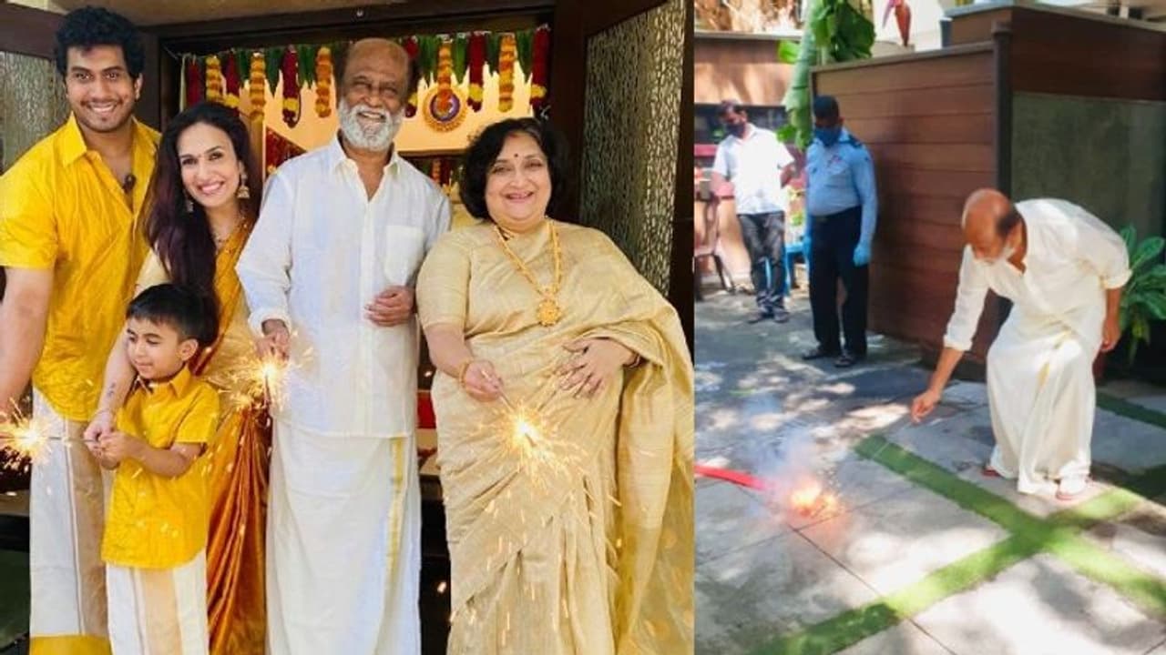 ఫ్యామిలీతో కలిసి దీపావళి సెలబ్రేట్ చేసుకున్న సూపర్ స్టార్ రజనీ ఫ్యామిలీతో కలిసి దీపావళి సెలబ్రేట్ చేసుకున్న సూపర్ స్టార్ రజనీ