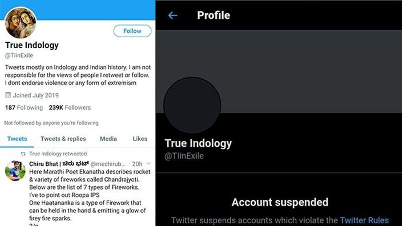 Twitter in the line of fire after suspending 'True Indology' again Twitter in the line of fire after suspending 'True Indology' again