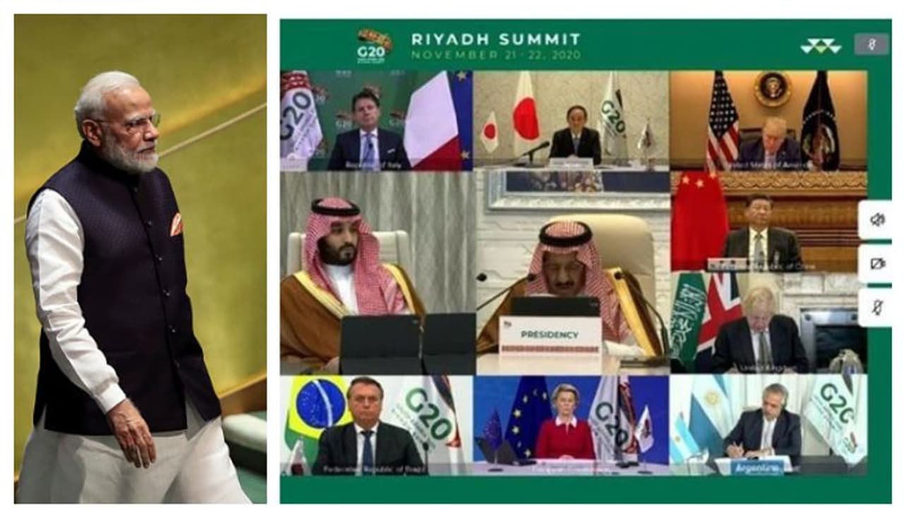 ലോകത്തിന്റെ വെല്ലുവിളി; കൊവിഡിനെതിരെ ഒന്നിച്ചുള്ള പോരാട്ടം വേണമെന്ന് ജി 20 ഉച്ചകോടിയിൽ പ്രധാനമന്ത്രി മോദി ലോകത്തിന്റെ വെല്ലുവിളി; കൊവിഡിനെതിരെ ഒന്നിച്ചുള്ള പോരാട്ടം വേണമെന്ന് ജി 20 ഉച്ചകോടിയിൽ പ്രധാനമന്ത്രി മോദി