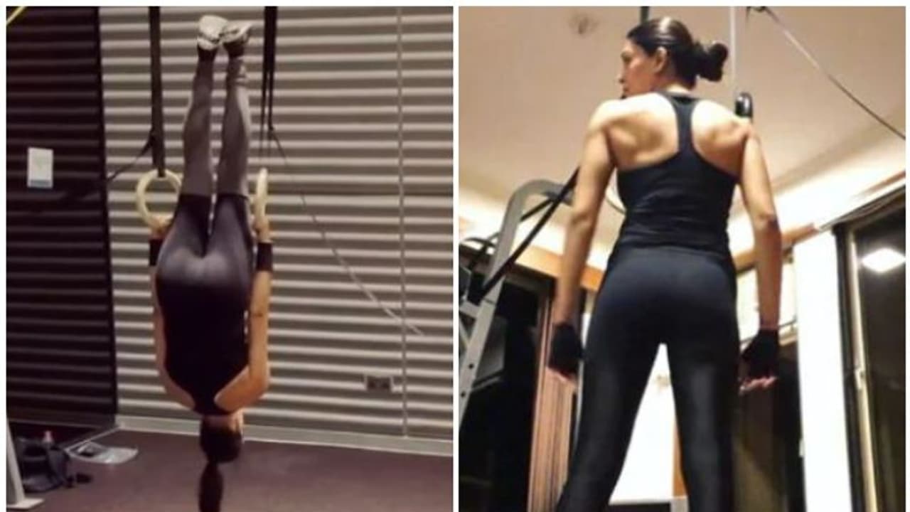 തലകീഴായി കിടന്ന് വർക്കൗട്ട്; വീഡിയോ പങ്കുവച്ച് സുസ്മിത