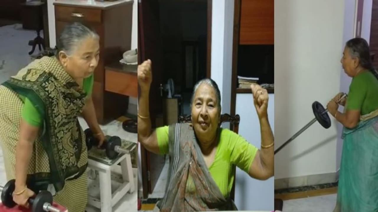 শাড়ি পরেই হাতে ডাম্বেল নিয়ে চলছে দৈহিক পরিশ্রম, ৮২ বছরের বৃদ্ধার ভিডিও ভাইরাল সোশ্যাল মিডিয়ায়