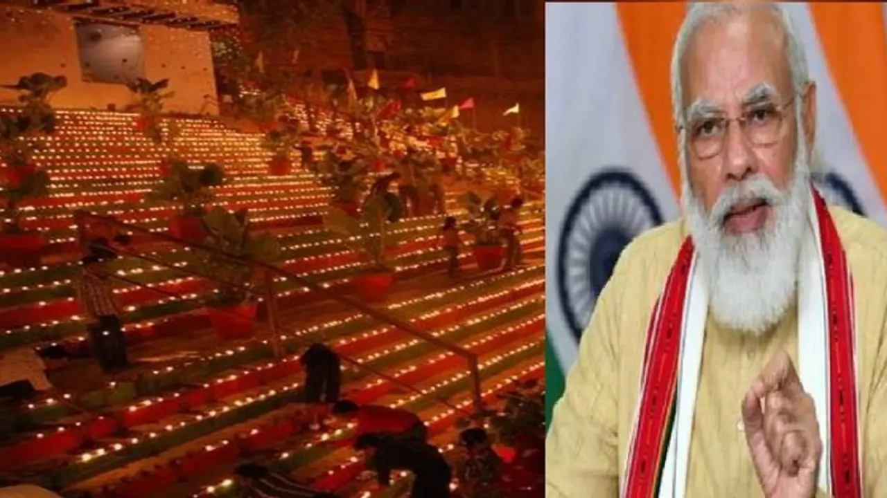 PM Narendra Modi visited Varanasi on Dev Diwali, burnt 15 lakh diyas at 84 ghats PM Narendra Modi visited Varanasi on Dev Diwali, burnt 15 lakh diyas at 84 ghats