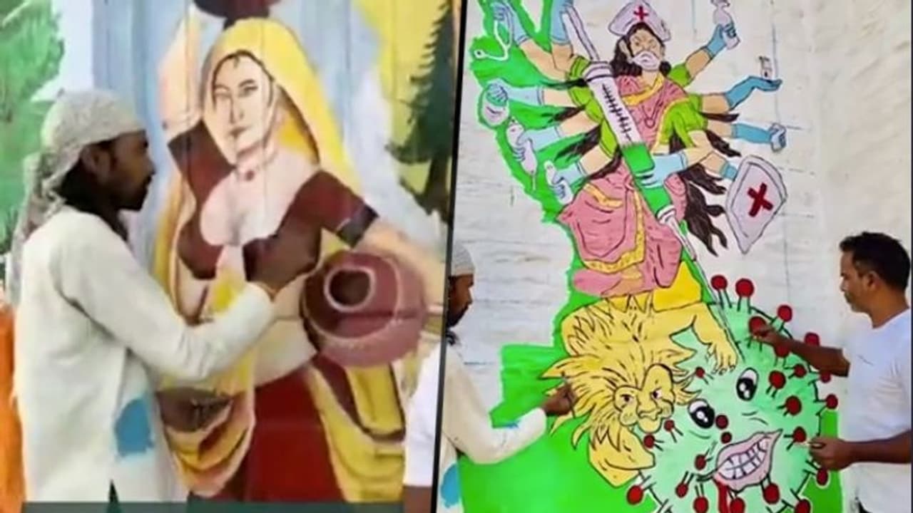 Converting walls into canvasses: Udaipur Central Jail inmate shows off his painting prowess Converting walls into canvasses: Udaipur Central Jail inmate shows off his painting prowess