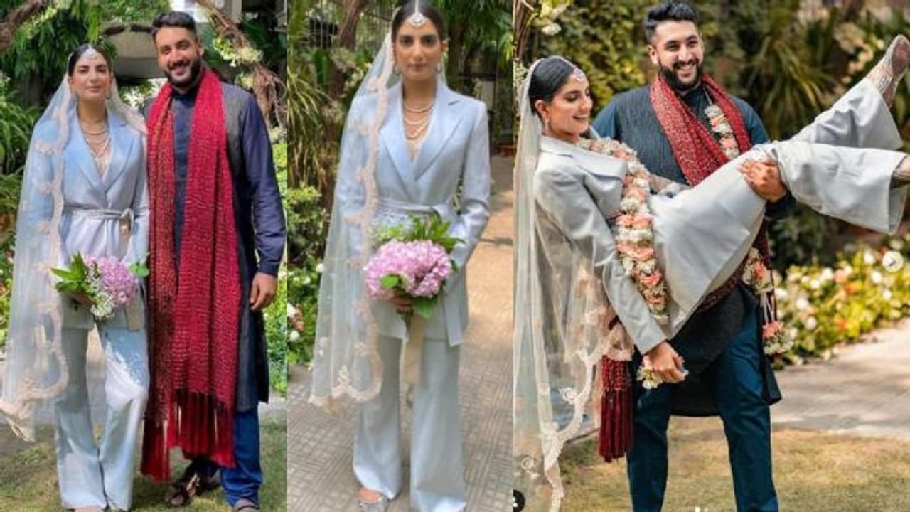 വിവാഹച്ചടങ്ങില്‍ പാന്‍റ്സ്യൂട്ട് ധരിച്ച് വധു; അമ്പരന്ന് ഫാഷന്‍ ലോകം; ചിത്രങ്ങൾ വൈറൽ