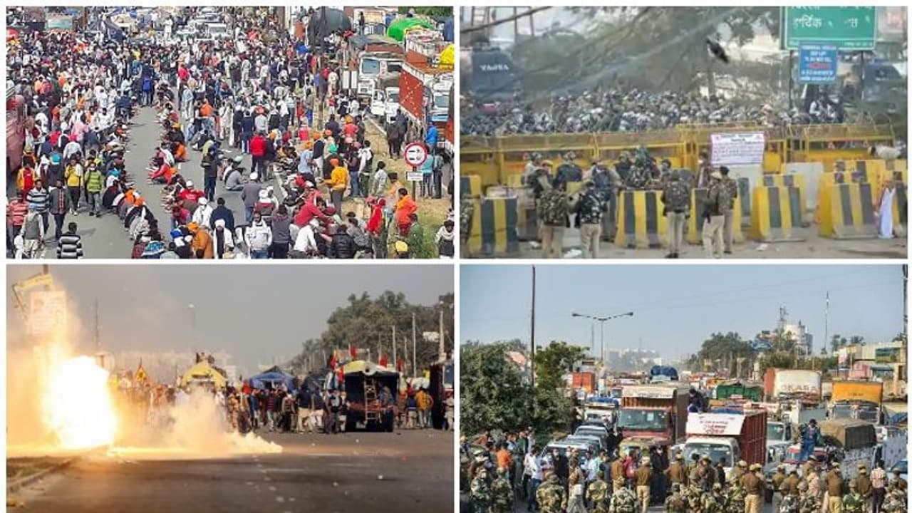 ലാത്തിച്ചാർജ്, കണ്ണീർവാതകം, കല്ലേറ്, അതിർത്തിയിൽ നിലയുറപ്പിച്ച് കേന്ദ്രസേനകൾ;പിൻമാറില്ലെന്ന് കരളുറപ്പോടെ കർഷകർ