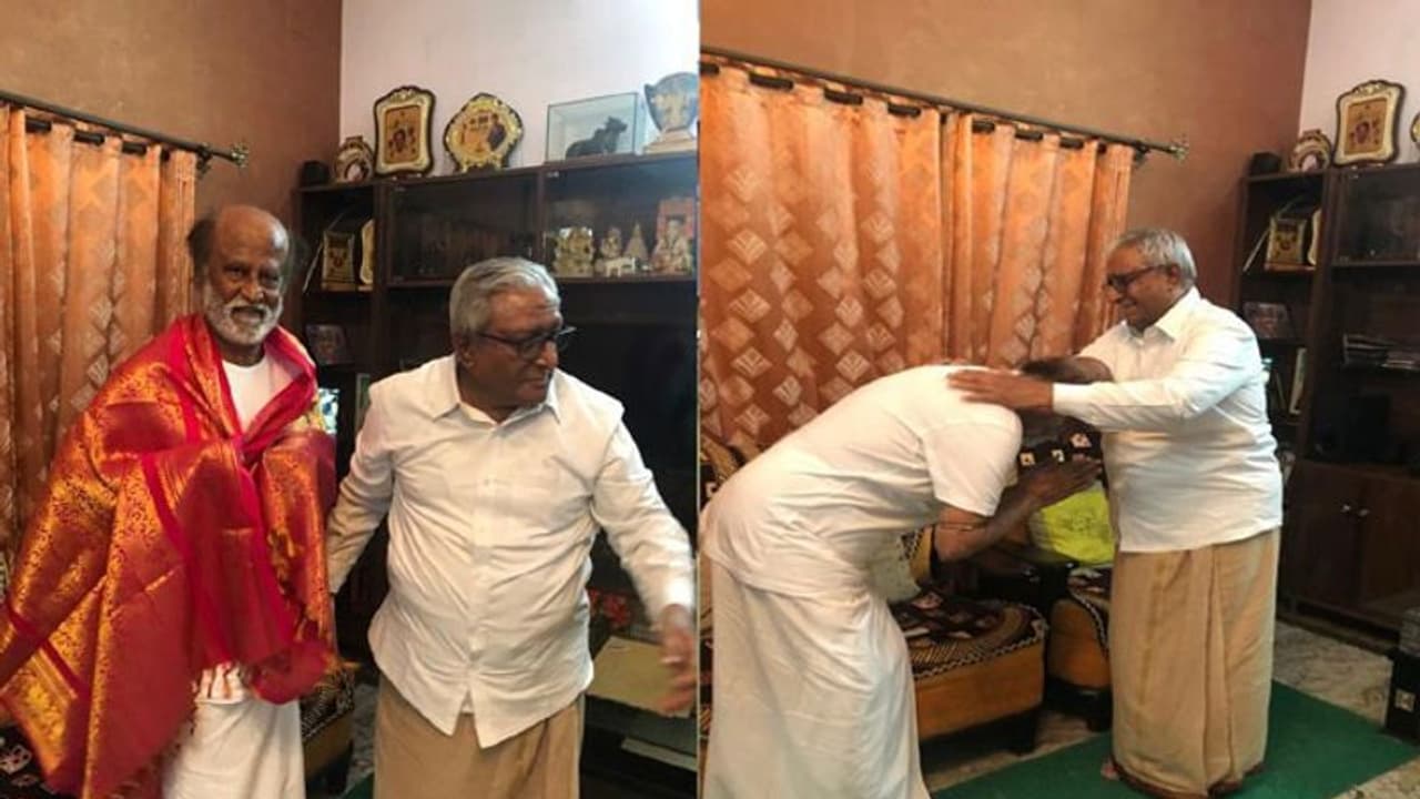 సోదరుడి ఆశీస్సులు అందుకున్న రజనీకాంత్ సోదరుడి ఆశీస్సులు అందుకున్న రజనీకాంత్