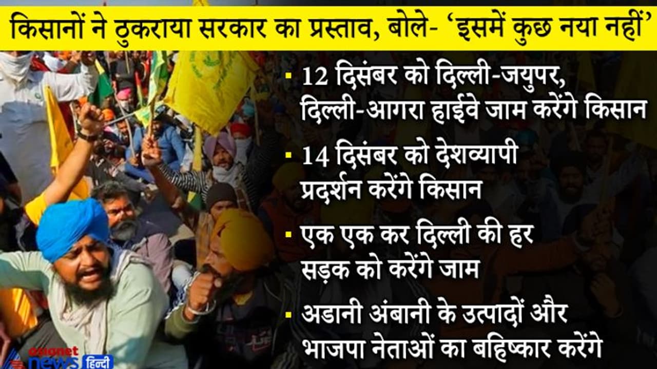 किसानों ने सरकार का प्रस्ताव ठुकराया, बोले 12 दिसंबर को दिल्ली जयुपर, दिल्ली आगरा हाईवे करेंगे जाम किसानों ने सरकार का प्रस्ताव ठुकराया, बोले 12 दिसंबर को दिल्ली जयुपर, दिल्ली आगरा हाईवे करेंगे जाम