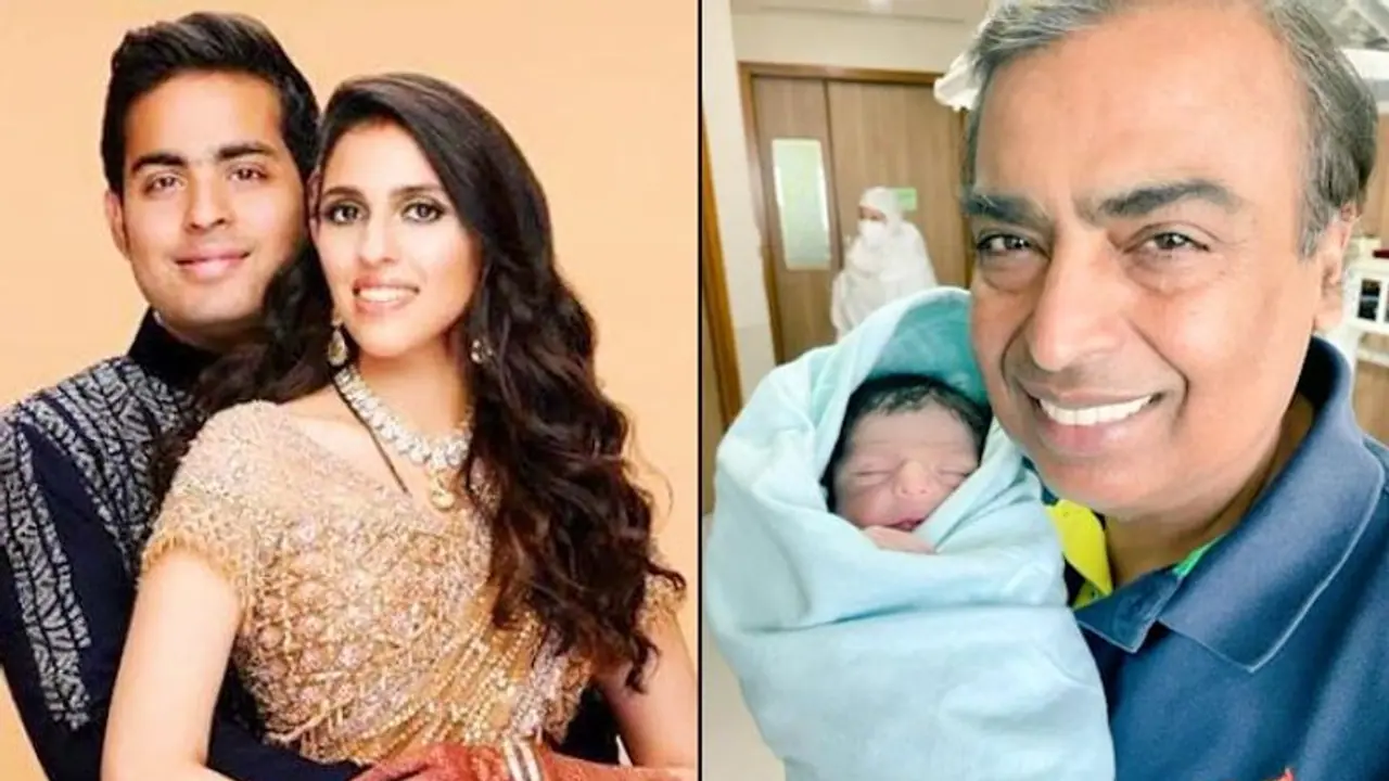 Mukesh Ambani all smiles as he holds his grandson; Shloka, Akash's baby boy Mukesh Ambani all smiles as he holds his grandson; Shloka, Akash's baby boy