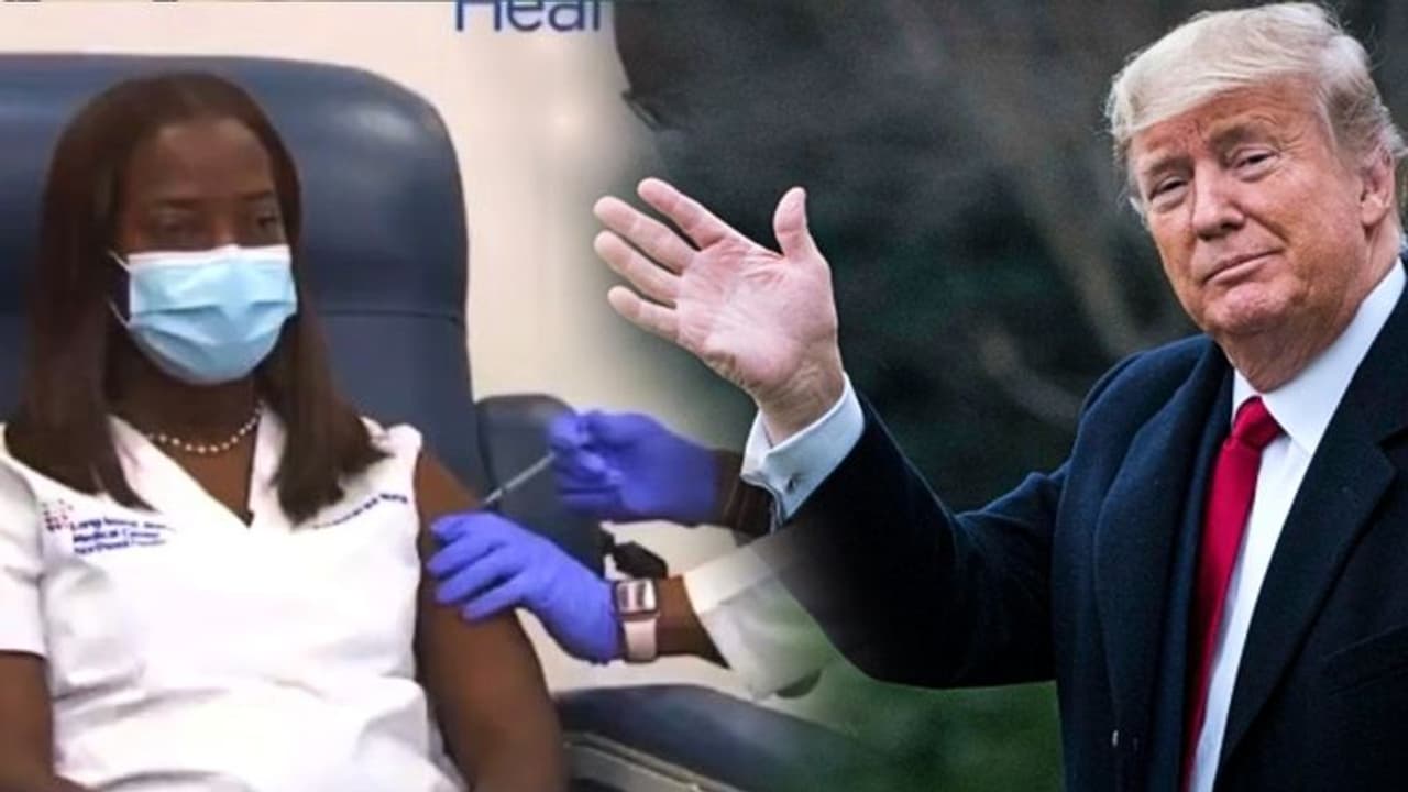আমেরিকায় প্রথম ভ্যাকসিন পেলেন নিউইয়র্কের নার্স, বিশ্বকে অভিনন্দন জানালেন ট্রাম্প আমেরিকায় প্রথম ভ্যাকসিন পেলেন নিউইয়র্কের নার্স, বিশ্বকে অভিনন্দন জানালেন ট্রাম্প
