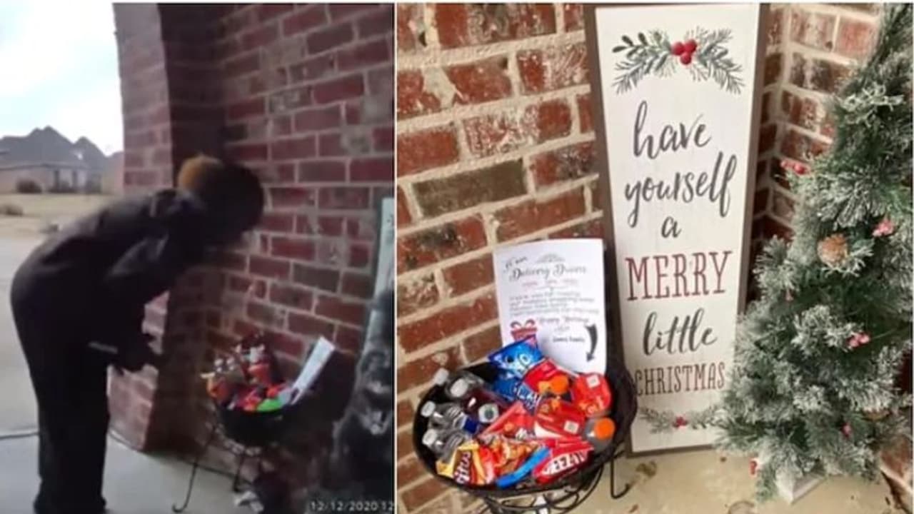 ഇത് ആനന്ദ നൃത്തം, കൊറിയറുമായെത്തിയ ഡെലിവറി ബോയിക്കായി വീട്ടിന് പുറത്ത് സമ്മാനങ്ങൾ ഇത് ആനന്ദ നൃത്തം, കൊറിയറുമായെത്തിയ ഡെലിവറി ബോയിക്കായി വീട്ടിന് പുറത്ത് സമ്മാനങ്ങൾ