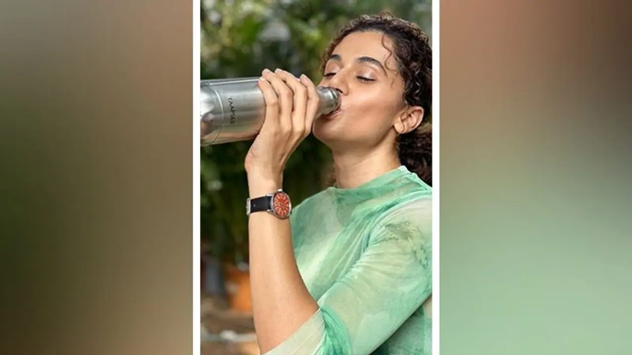 Looop Lapeta team starring Taapsee Pannu goes plastic free on sets, opts for steel bottles