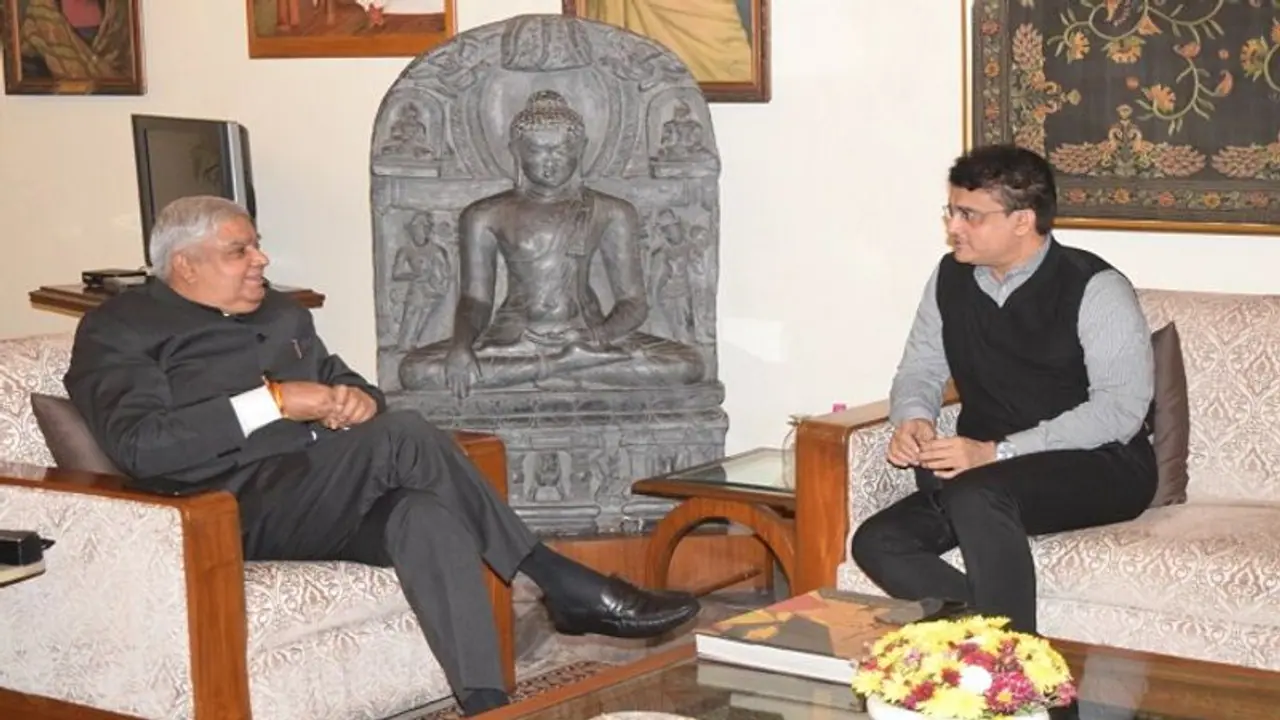 Sourav Ganguly meets Governor Jagdeep Dhanker at Raj Bhavan