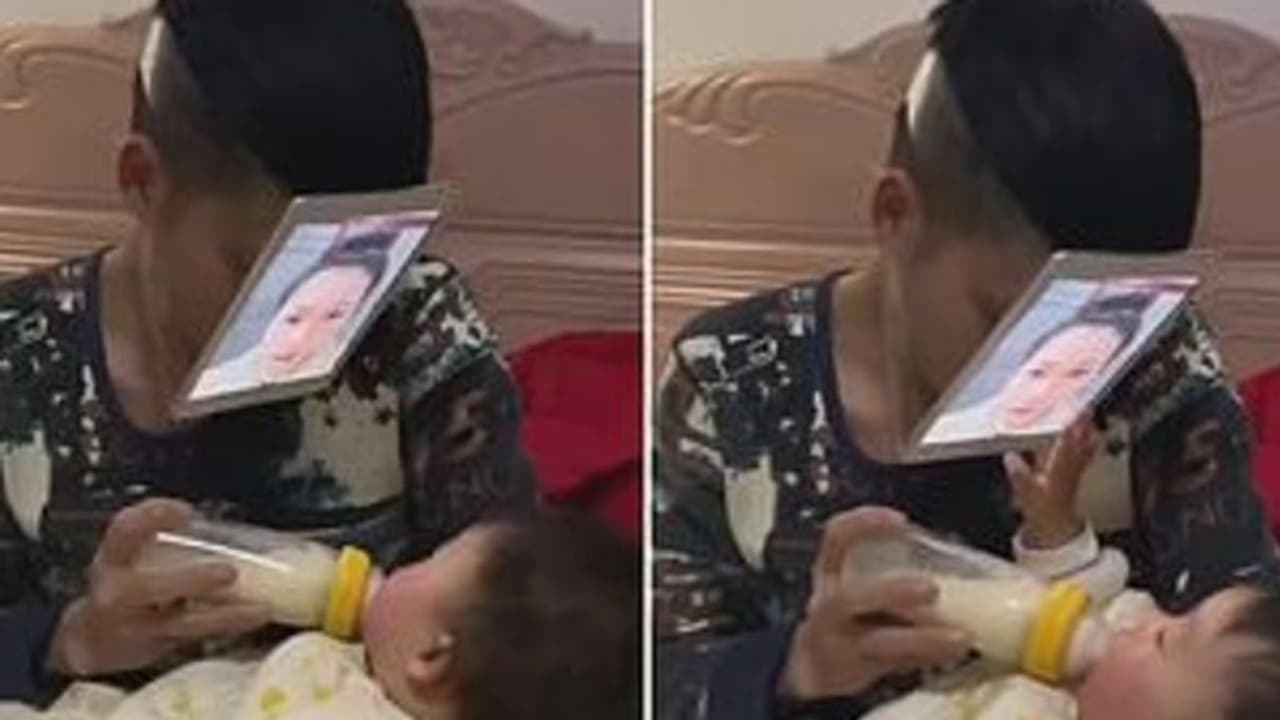 അമ്മയില്ലാത്തപ്പോള്‍ കുഞ്ഞിനെ ഇങ്ങനെ പാലൂട്ടാം; വൈറലായി ഒരച്ഛന്റെ സൂത്രപ്പണി