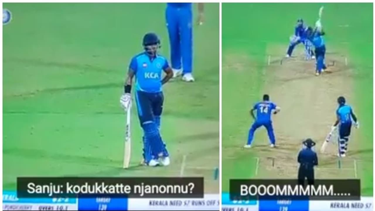 'ജാഡ കാണിക്കണത് കണ്ടില്ലേ, കൊടുക്കട്ടെ ഞാനൊന്ന്', അടുത്ത പന്തില് സിക്സ്; മാസായി സഞ്ജു 'ജാഡ കാണിക്കണത് കണ്ടില്ലേ, കൊടുക്കട്ടെ ഞാനൊന്ന്', അടുത്ത പന്തില് സിക്സ്; മാസായി സഞ്ജു