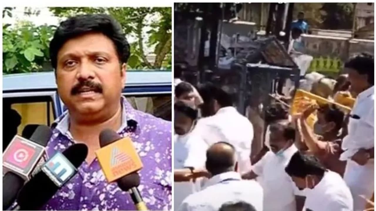 ഗണേഷ് കുമാര്‍ എംഎല്‍എയുടെ വീട്ടിലേക്ക് യൂത്ത് കോൺഗ്രസ് മാര്‍ച്ച്; സംഘര്‍ഷം, നാളെ ഹര്‍ത്താല്‍