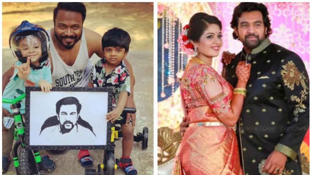 ചിരഞ്‍ജീവി സര്‍ജയുടെ സ്‍കെച്ചുമായി സംവിധായകനും മക്കളും, ഫോട്ടോ പങ്കുവെച്ച് മേഘ്‍ന രാജ്!