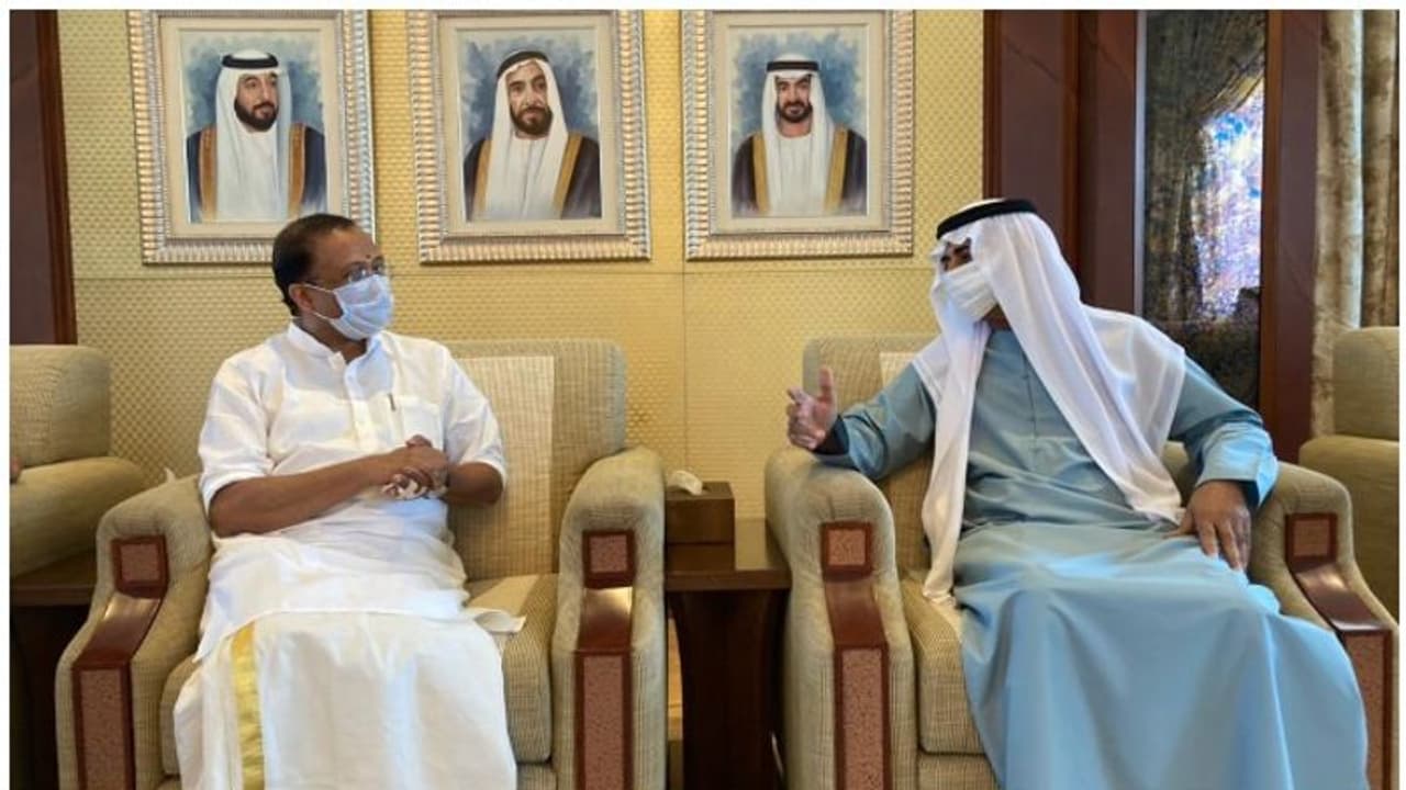 കേന്ദ്ര മന്ത്രി വി. മുരളീധരന്റെ യുഎഇ സന്ദര്‍ശനം; ശൈഖ് നഹ്‍യാന്‍ ബിന്‍ മുബാറകുമായി കൂടിക്കാഴ്‍ച നടത്തി