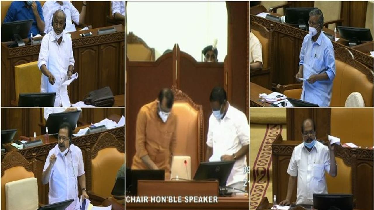 ശ്രീരാമകൃഷ്ണനെ ശക്തമായി പ്രതിരോധിച്ച് ഭരണപക്ഷം; അവിശ്വാസ പ്രമേയം തള്ളി; പ്രതിപക്ഷം ഇറങ്ങിപ്പോയി