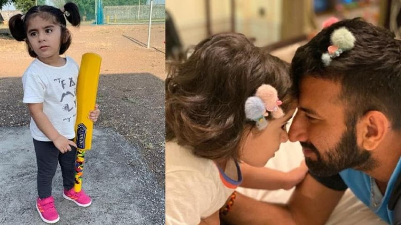 ഉമ്മകള്കൊണ്ട് അച്ഛന്റെ മുറിവുണക്കും; പൂജാരയുടെ മകള് അതിഥി ഉമ്മകള്കൊണ്ട് അച്ഛന്റെ മുറിവുണക്കും; പൂജാരയുടെ മകള് അതിഥി