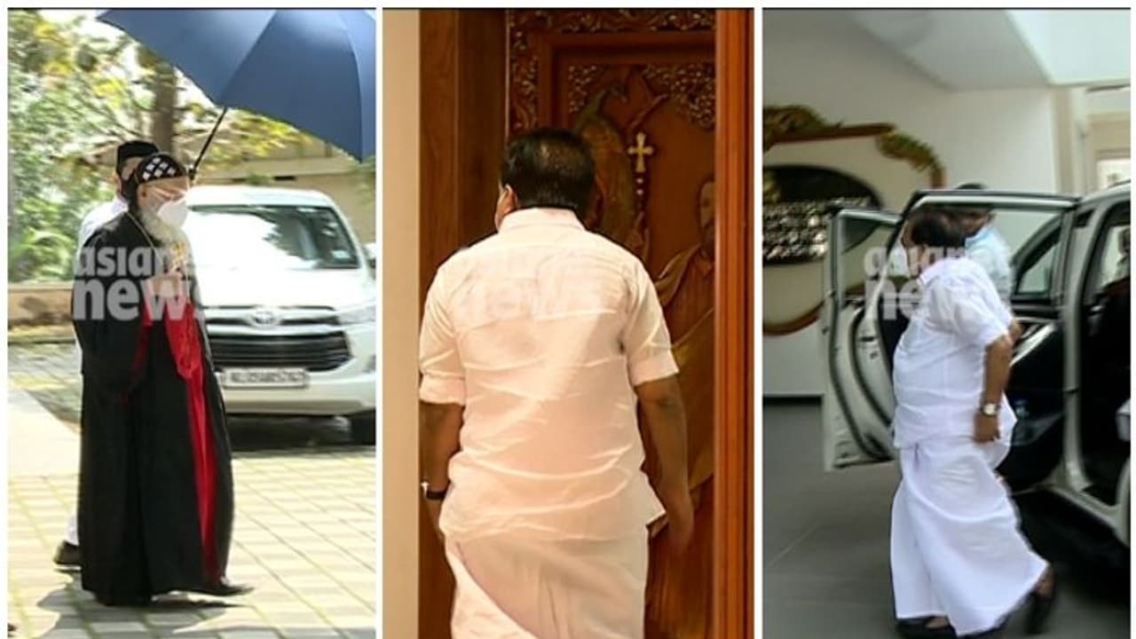 അനുനയിപ്പിക്കാൻ അരമനയിൽ, കോൺഗ്രസ് നേതാക്കൾ ഓർത്തഡോക്സ് സഭാ ആസ്ഥാനത്ത്