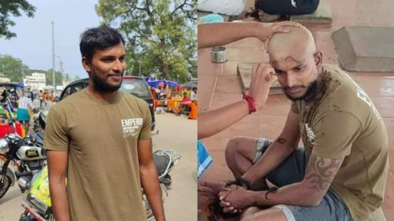 మొక్కు తీర్చుకున్న నటరాజన్... పళని మురుగన్ ఆలయంలో తలనీలాలు ఇచ్చిన నట్టూ... మొక్కు తీర్చుకున్న నటరాజన్... పళని మురుగన్ ఆలయంలో తలనీలాలు ఇచ్చిన నట్టూ...