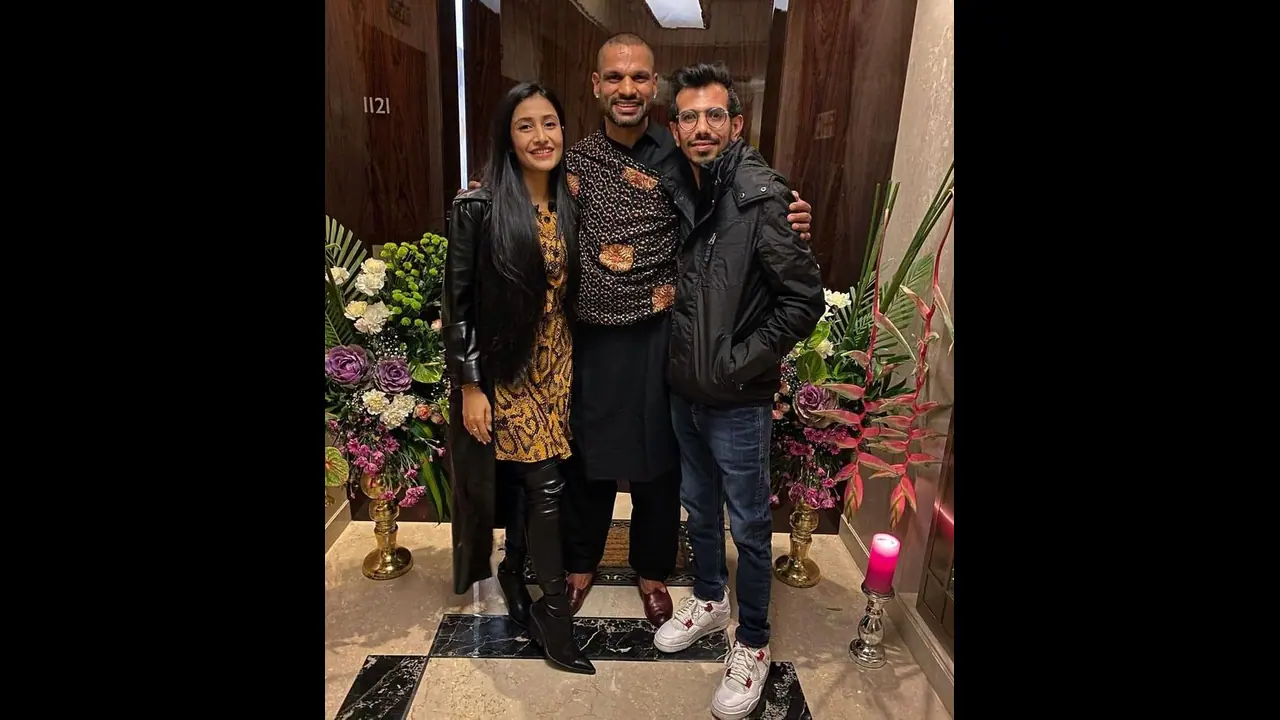 Yuzvendra Chahal's wife Dhanashree Verma, Shikhar Dhawan nail it with their dancing performance Yuzvendra Chahal's wife Dhanashree Verma, Shikhar Dhawan nail it with their dancing performance