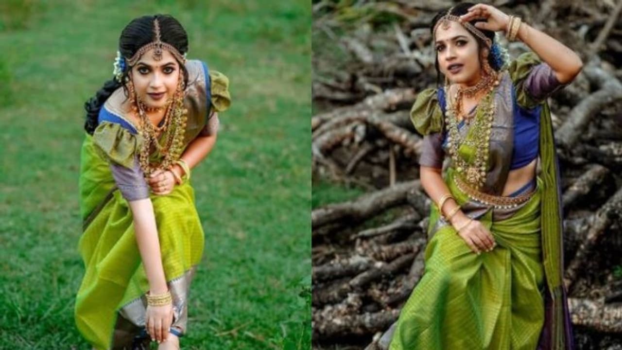 പച്ചക്കിളിയായി കുടുംബവിളക്കിലെ 'ശീതള്‍'; പ്രണയാര്‍ദ്രമായ ക്യാപ്ഷനുകളുമായി താരം