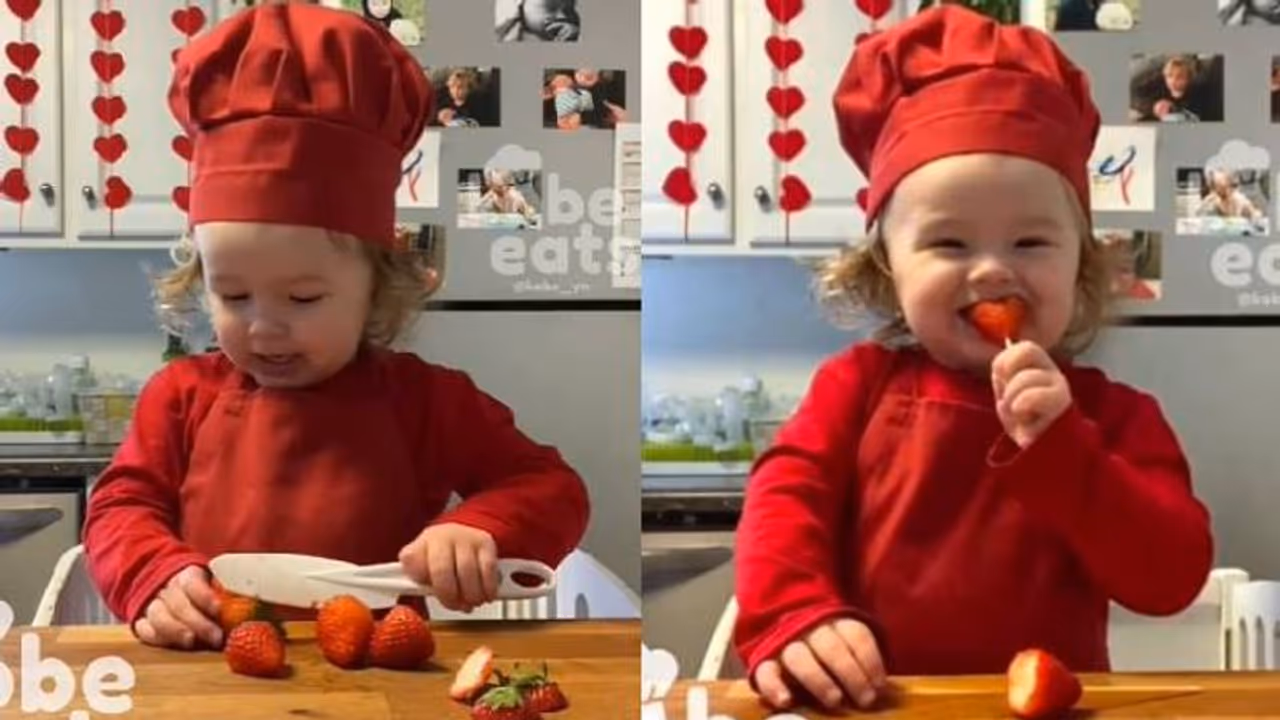 ഇത് കുട്ടി ഷെഫിന്‍റെ വാലന്‍റൈന്‍സ് ഡേ സ്പെഷ്യല്‍ പാചകം; വൈറലായി വീഡിയോ