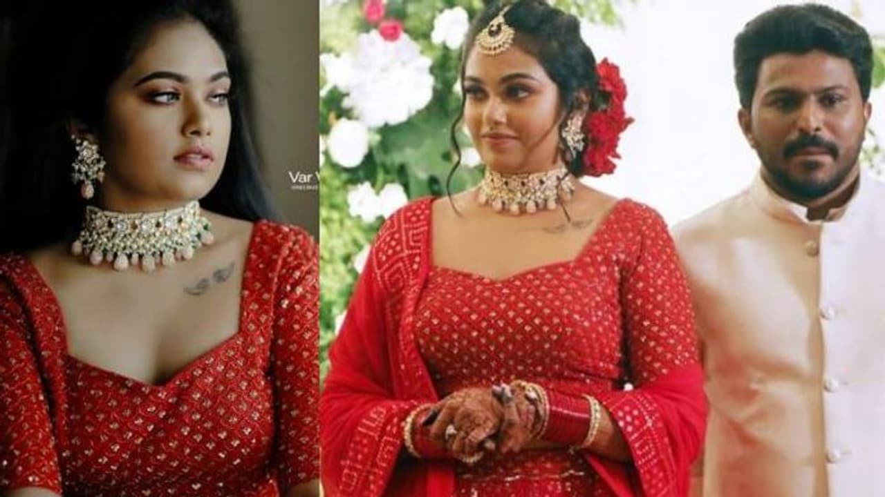 ചുവപ്പ് ലെഹങ്കയില്‍ മനോഹരിയായി റബേക്ക സന്തോഷ്; വൈറലായി വിവാഹനിശ്ചയ വീഡിയോ
