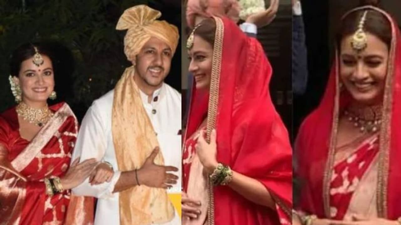 ഇതാണ് ബ്രൈഡ്; ചുവപ്പുസാരിയിൽ സിംപിളായി ദിയ മിർസ