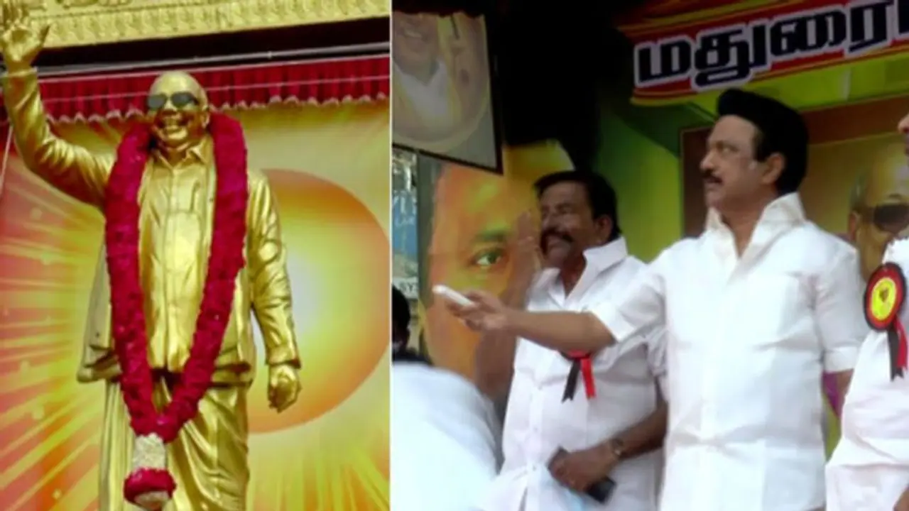 முதல்முறையாக பொது இடத்தில் கருணாநிதி சிலை.. திறந்து வைத்து மகிழ்ச்சியை வெளிப்படுத்திய ஸ்டாலின்..! முதல்முறையாக பொது இடத்தில் கருணாநிதி சிலை.. திறந்து வைத்து மகிழ்ச்சியை வெளிப்படுத்திய ஸ்டாலின்..!