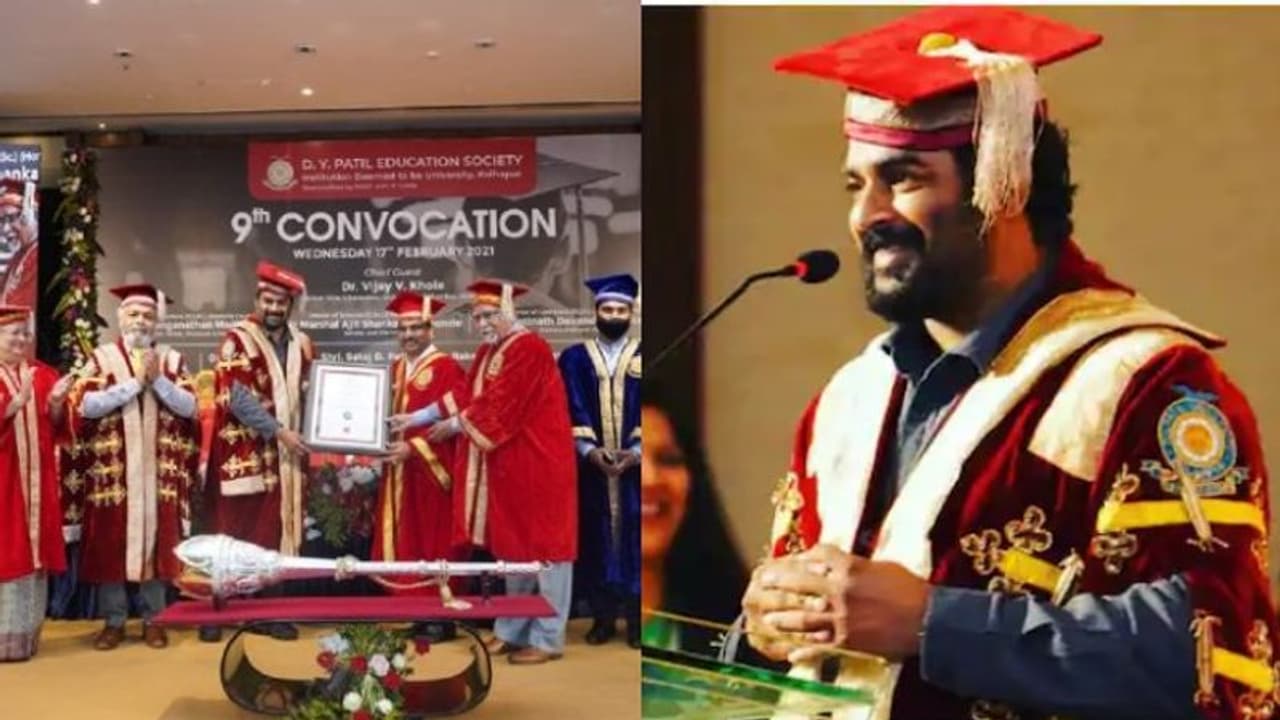 കലയ്ക്കും സിനിമയ്ക്കും നല്കിയ സമഗ്രമായ സംഭാവന; നടൻ മാധവന് ഡി–ലിറ്റ് ബിരുദം കലയ്ക്കും സിനിമയ്ക്കും നല്കിയ സമഗ്രമായ സംഭാവന; നടൻ മാധവന് ഡി–ലിറ്റ് ബിരുദം