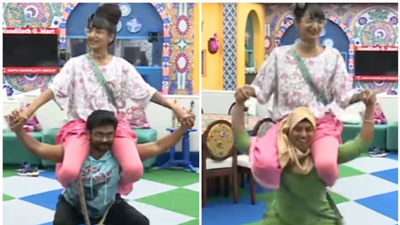 ഡിംപാലിനെ ചുമലിലേറ്റി മജ്സിയയുടെയും മണിക്കുട്ടന്റെയും സ്ക്വാട്സ് വീഡിയോ ഡിംപാലിനെ ചുമലിലേറ്റി മജ്സിയയുടെയും മണിക്കുട്ടന്റെയും സ്ക്വാട്സ് വീഡിയോ