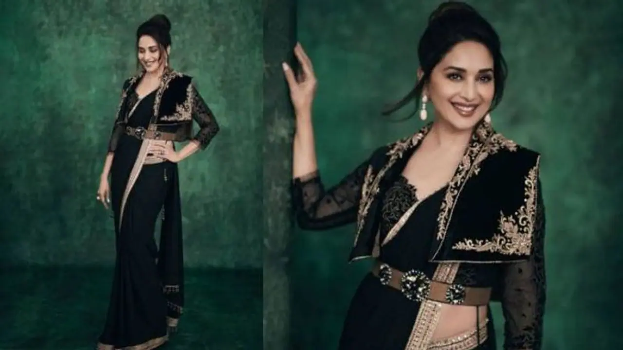 ബ്ലാക്കില്‍ ബ്യൂട്ടിഫുള്‍; 1.25 ലക്ഷത്തിന്‍റെ സാരിയിൽ തിളങ്ങി മാധുരി ദീക്ഷിത്