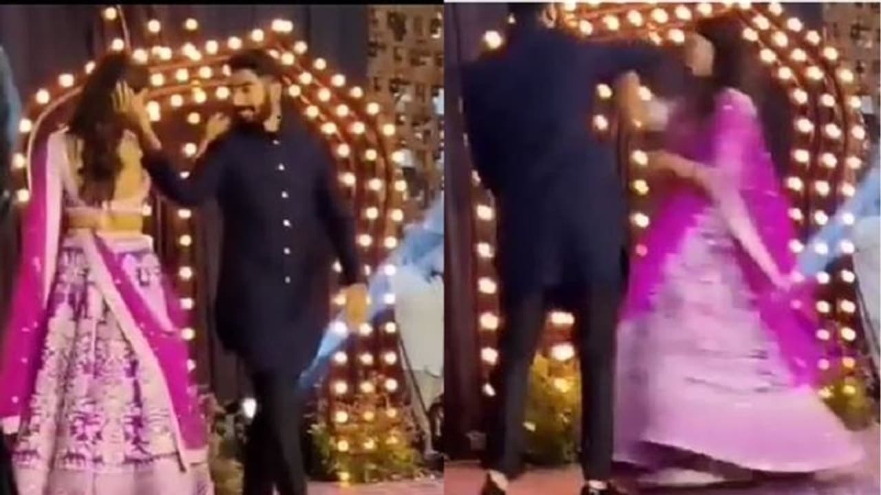 ವೇದಿಕೆಯಲ್ಲಿ ನವಜೋಡಿ ಜಸ್ಪ್ರೀತ್ ಬುಮ್ರಾ ಸಂಜನಾ ಡ್ಯಾನ್ಸ್; ವಿಡಿಯೋ ವೈರಲ್! ವೇದಿಕೆಯಲ್ಲಿ ನವಜೋಡಿ ಜಸ್ಪ್ರೀತ್ ಬುಮ್ರಾ ಸಂಜನಾ ಡ್ಯಾನ್ಸ್; ವಿಡಿಯೋ ವೈರಲ್!